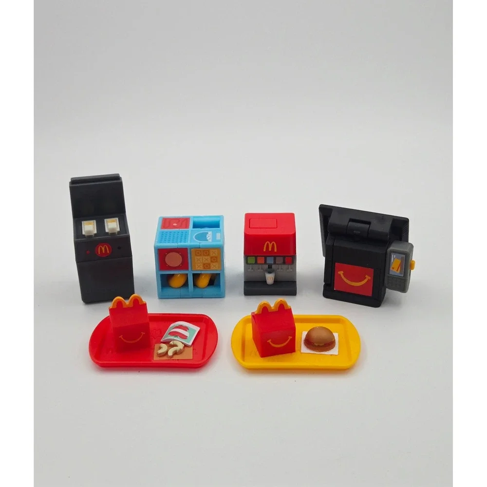 McDonalds Lil McDonald's Happy Meal Toy Lot Miniature  Food Trays Playground 6pc
